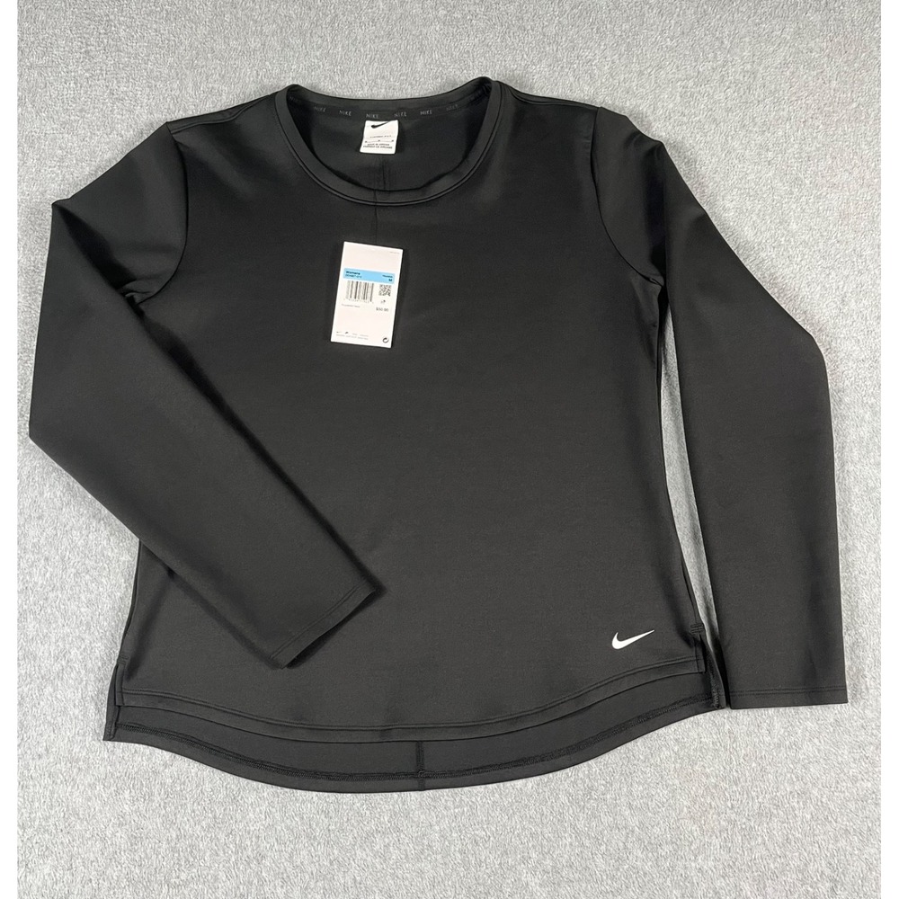 Nike Womens Therma FIT One Long Sleeve Top Medium Black Fleece DD4927-010 NEW